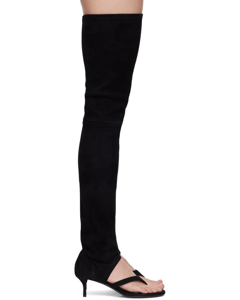 Alaïa Black Stretch Suede 55 Tall Boots 999