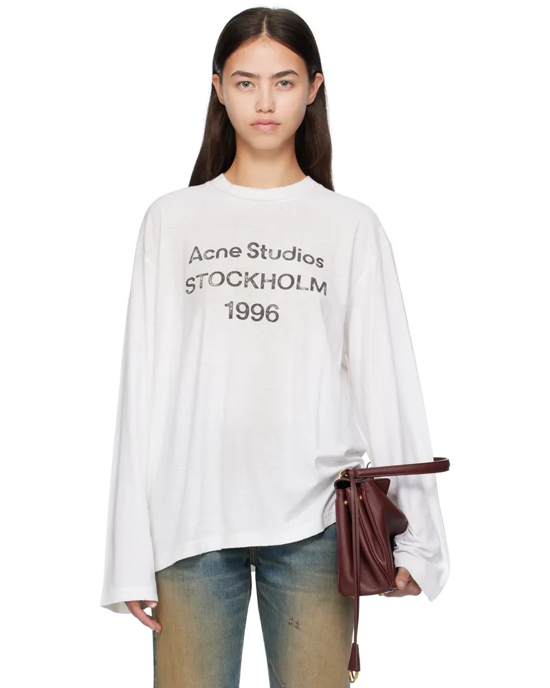 Acne Studios Off-White Logo Relaxed-Fit T-shirt Dc6