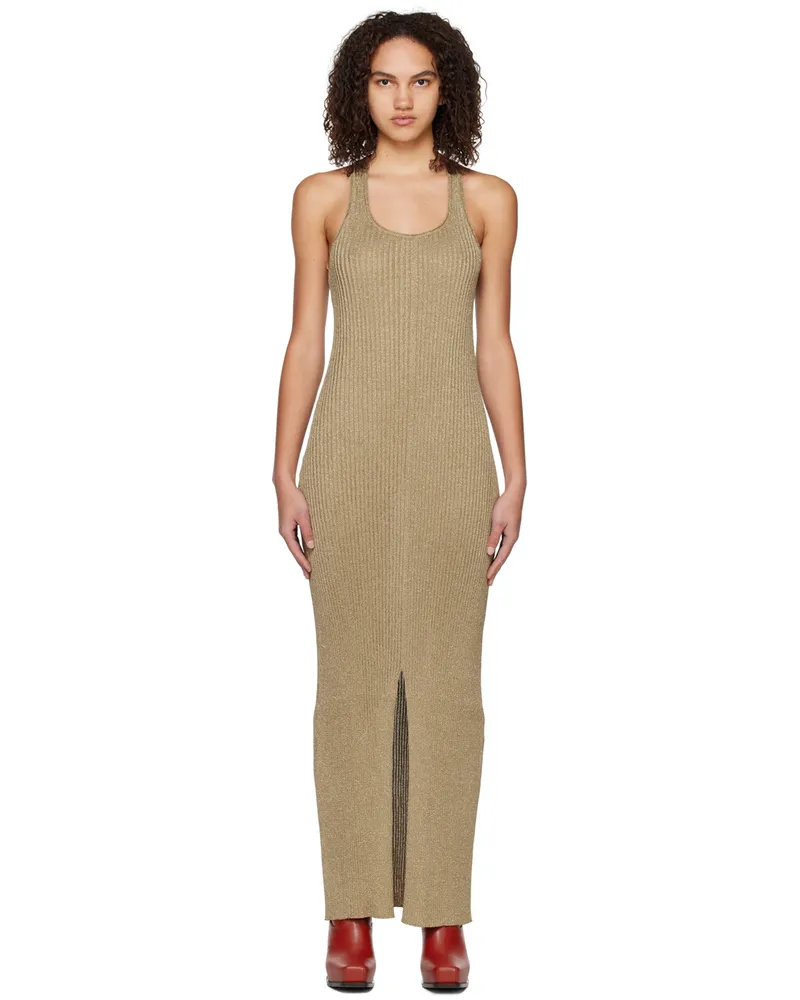 Stella McCartney Gold Sparkle Maxi Dress 8250