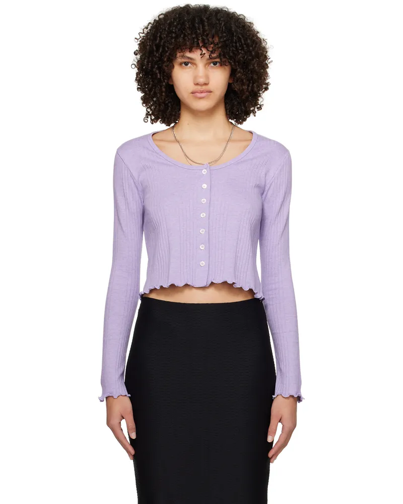 A.P.C. Purple Lettuce Edge Cardigan Pis