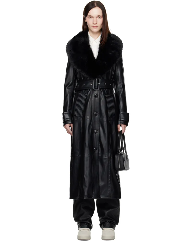 STAND Black Lilah Faux-Leather Coat 89900