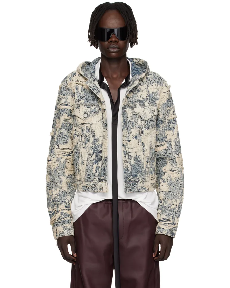 Acne Studios Blue Hood Denim Jacket 863