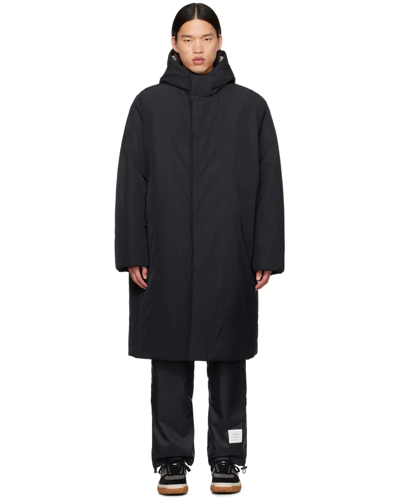 Thom Browne Black Tech Hooded Down Jacket 001