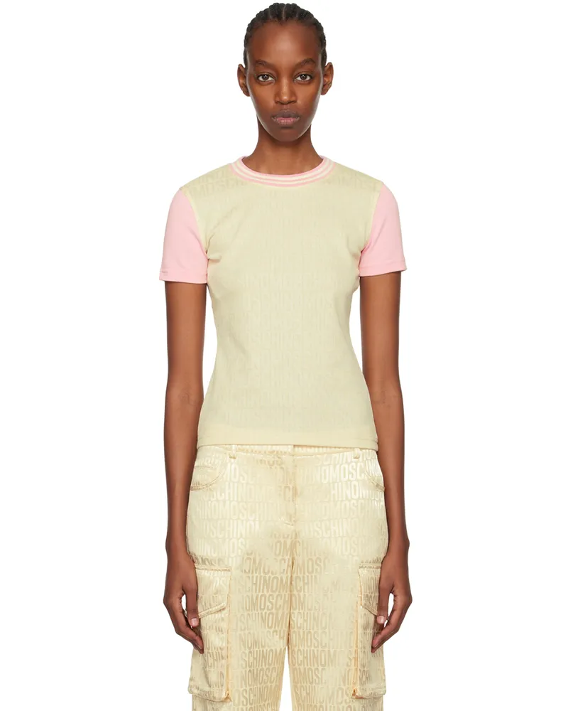 Moschino Beige Jacquard T-Shirt A3006
