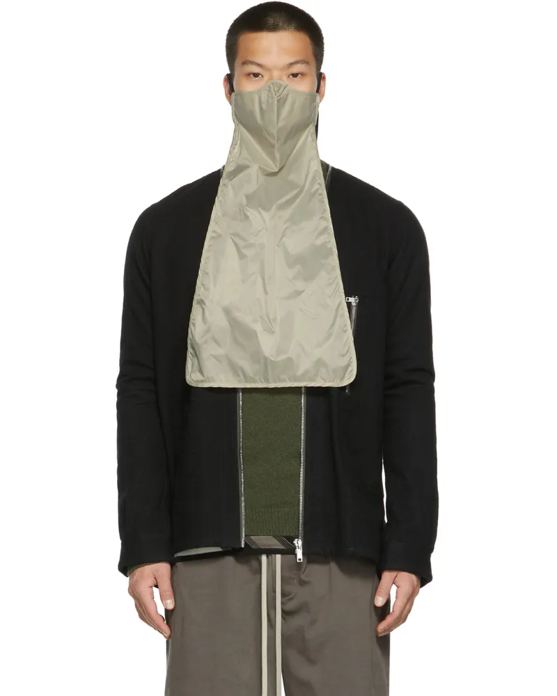 Rick Owens Grey Nylon Long Mask 08