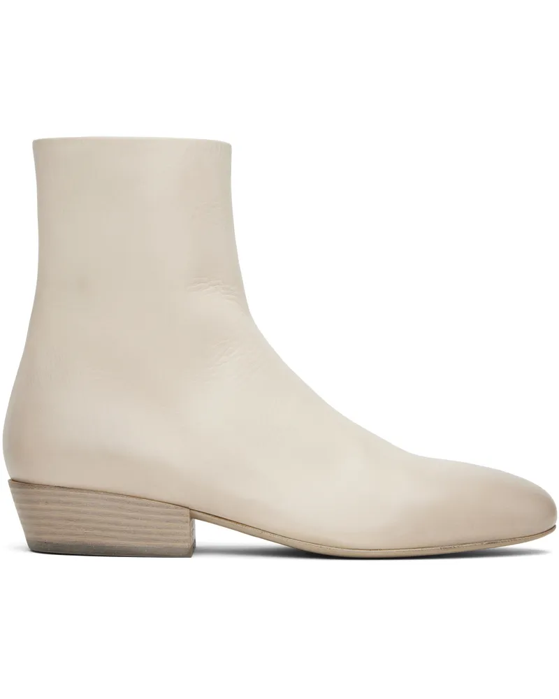 Marsèll Off-White Granblocco Ankle Boots Ivory