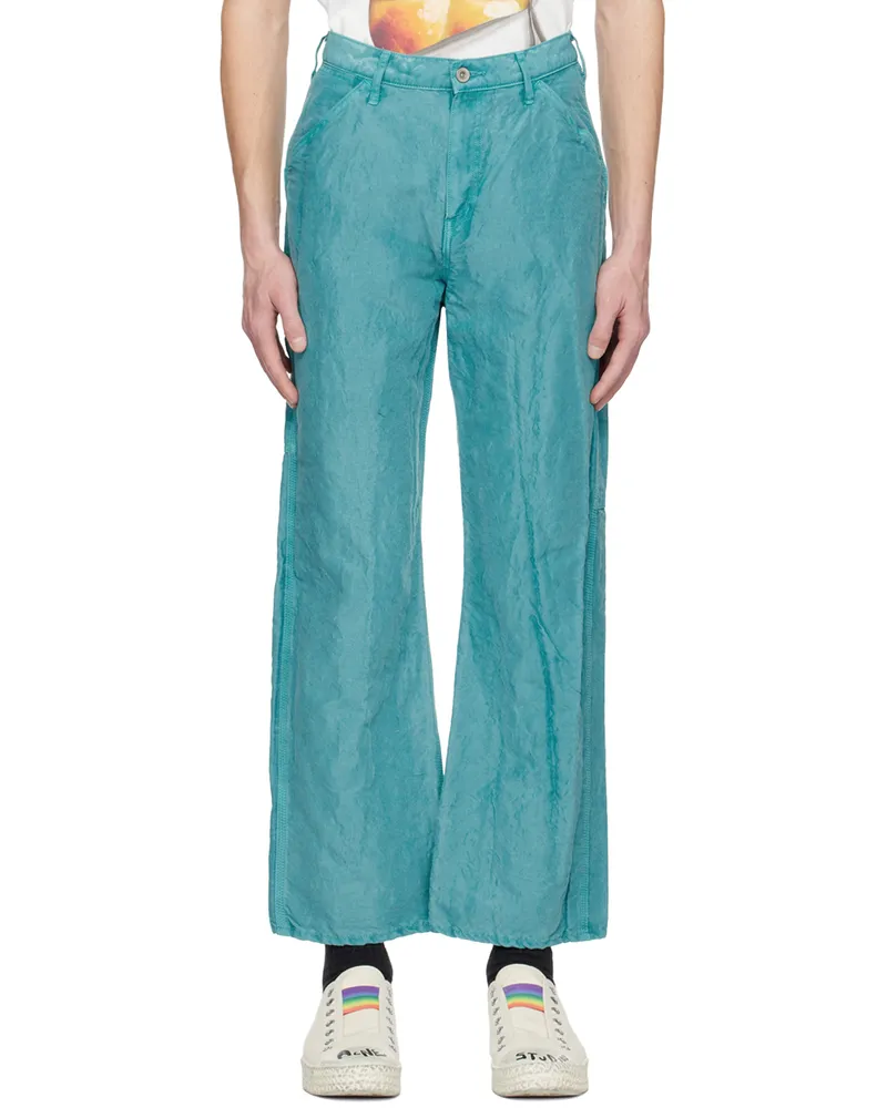 Doublet Green Pigment Dyeing Jeans Green