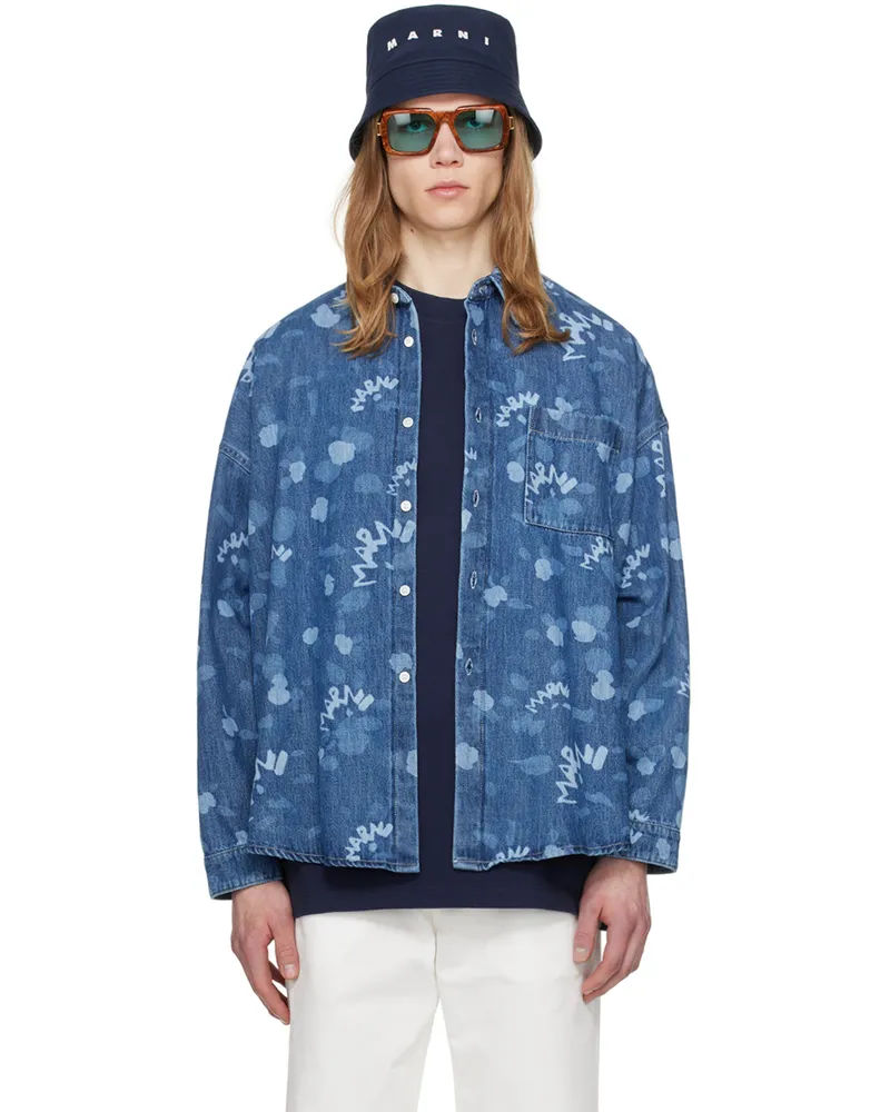 Marni Blue Faded Denim Shirt Mdb50