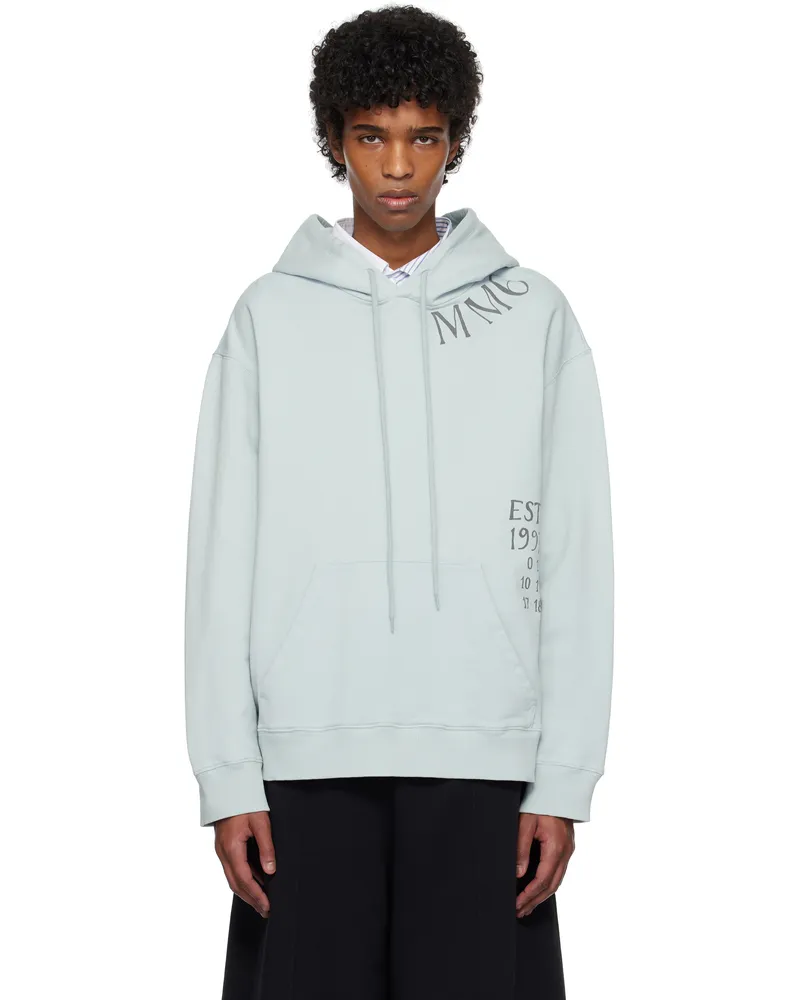 Maison Margiela Blue Printed Hoodie 500