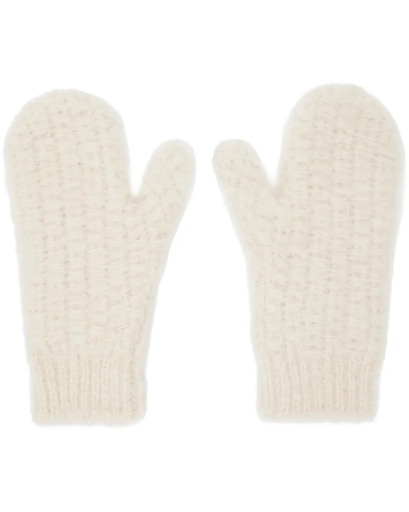 Jil Sander Off-White Mohair & Alpaca Mittens 105