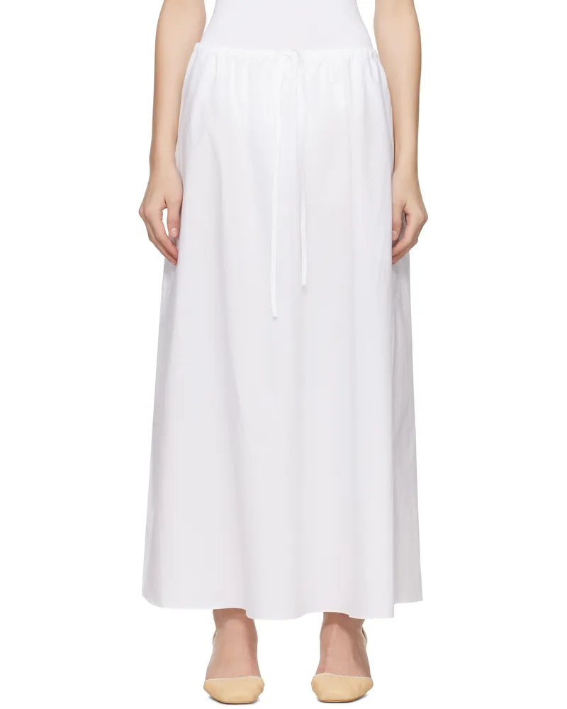 Matteau White Drawcord Maxi Skirt White