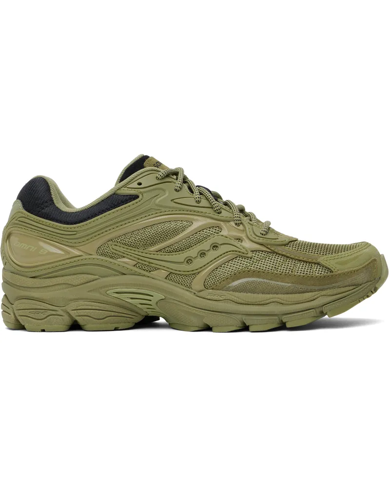 Saucony Khaki ProGrid Omni 9 Armor Sneakers Green