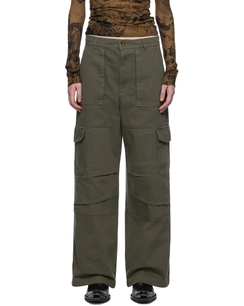 Acne Studios Khaki Relaxed-Fit Cargo Pants Ab6