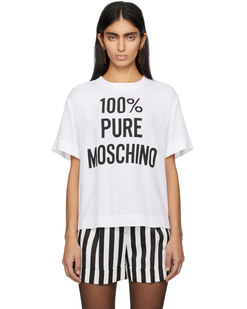 Moschino White '100% Pure Moschino' T-Shirt J1001