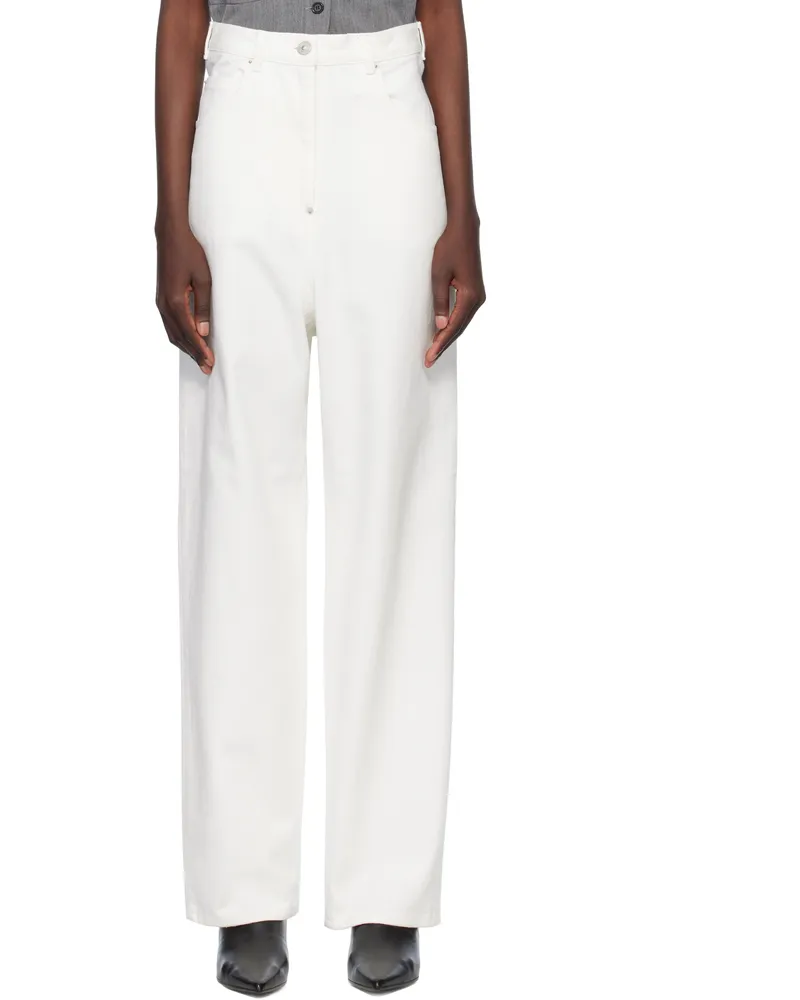 pushBUTTON White Panty Cutout Jeans White