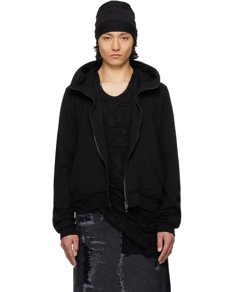Julius Black Seamed Hoodie Black