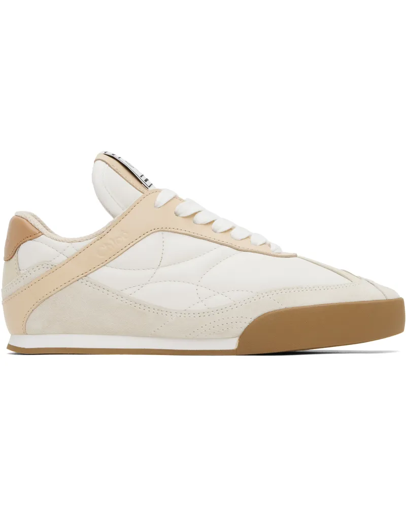 Chloé Beige & White 'Chloé Kick' Sneakers 6h1