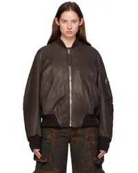 ATTICO SSENSE Exclusive Brown Anja Leather Jacket Ganache