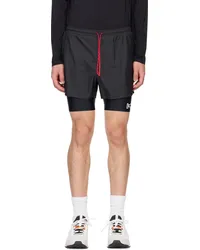 District Vision Black Ripstop Layered Trail Shorts Black