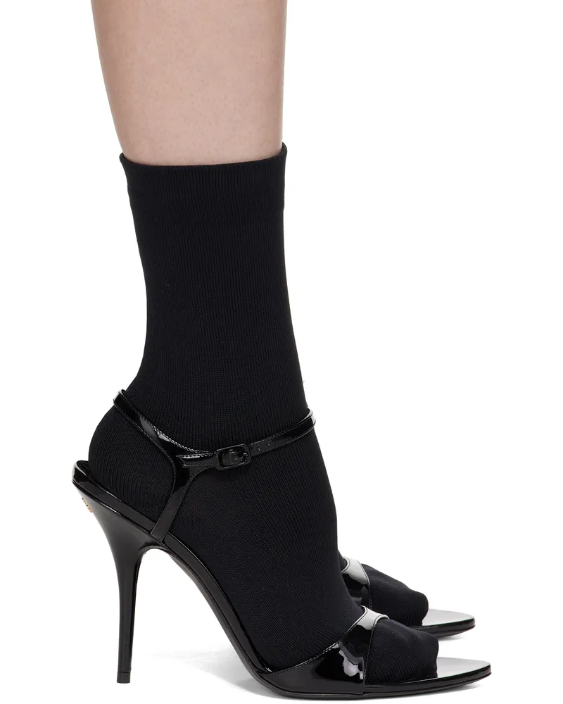 Balenciaga Black Avenue Sock 110 Heeled Sandals 1010