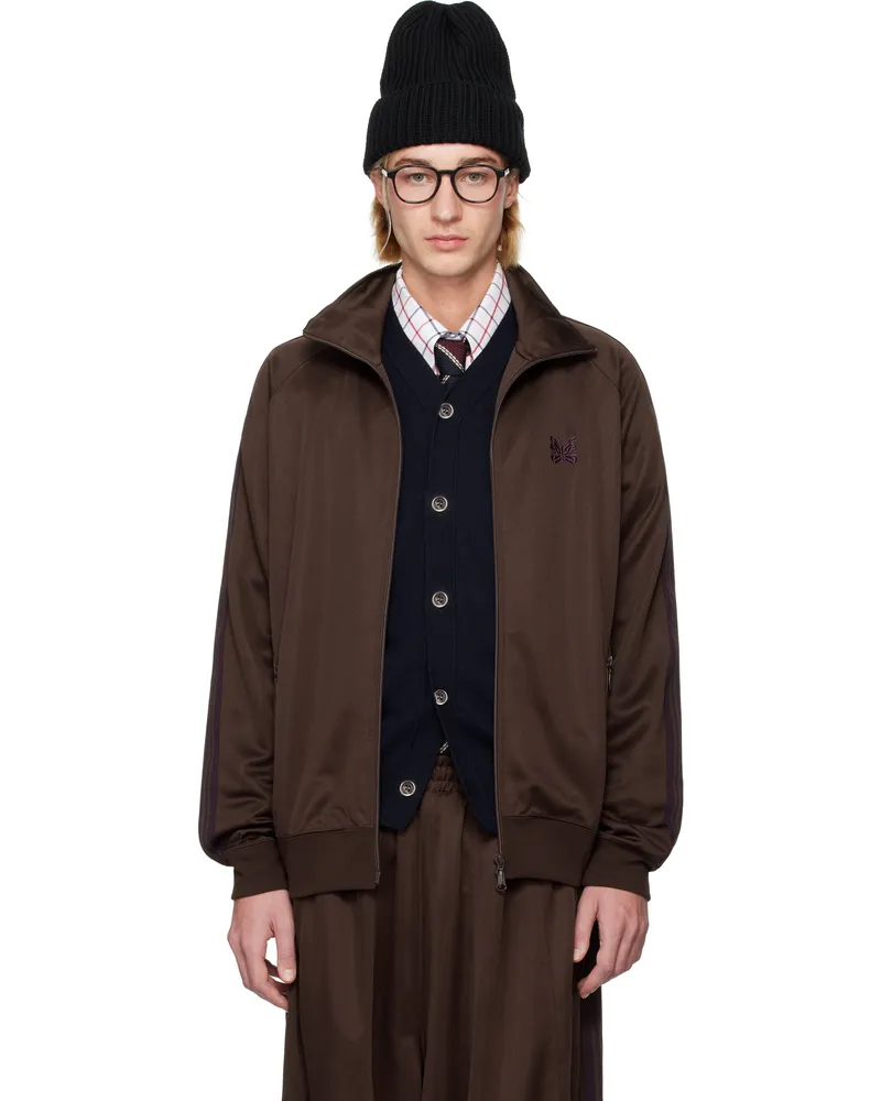 NEEDLES Brown Poly Smooth Track Jacket B-dk.brown