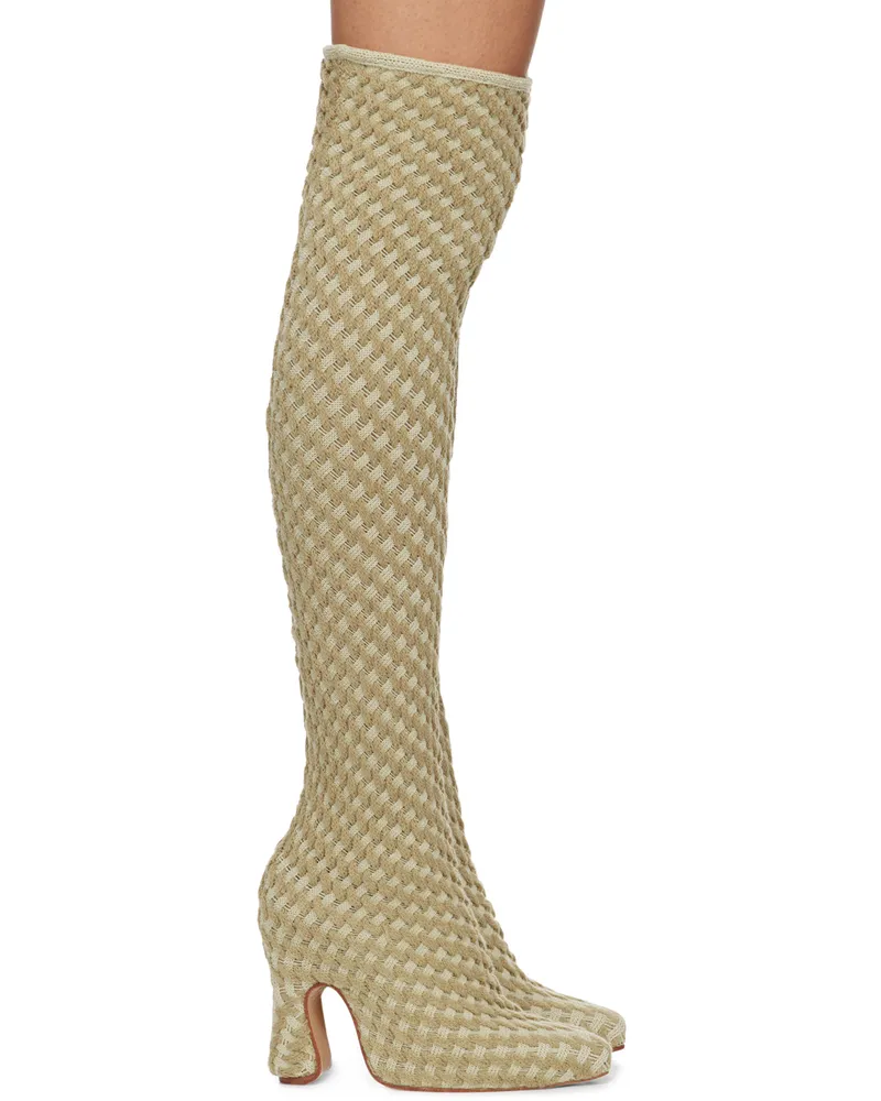 Isa Boulder SSENSE Exclusive Beige Cereal Boots Burlap