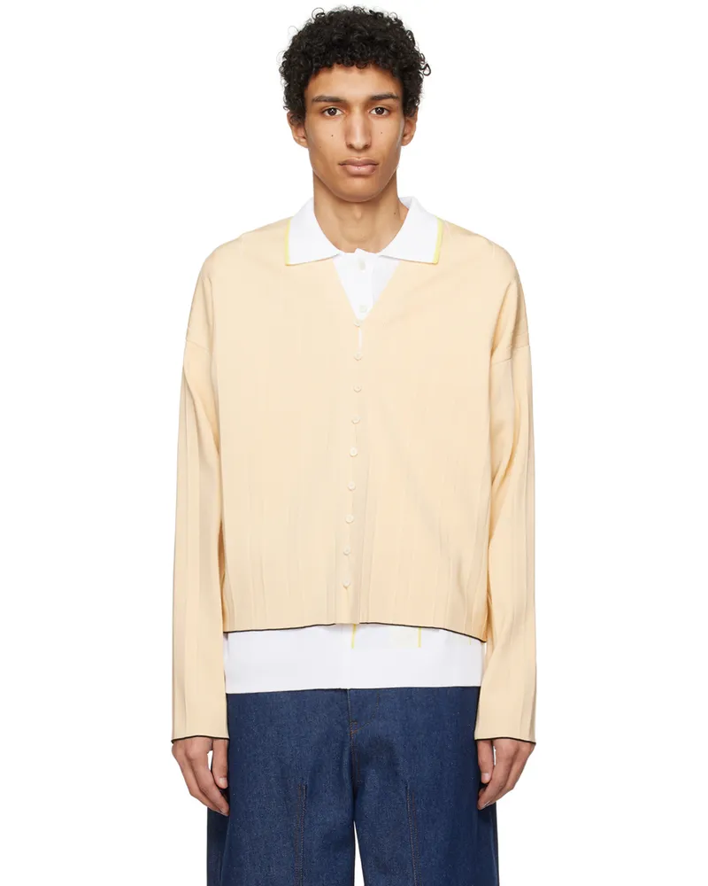 Jacquemus Yellow Les Sculptures 'Le cardigan plissé' Cardigan Light