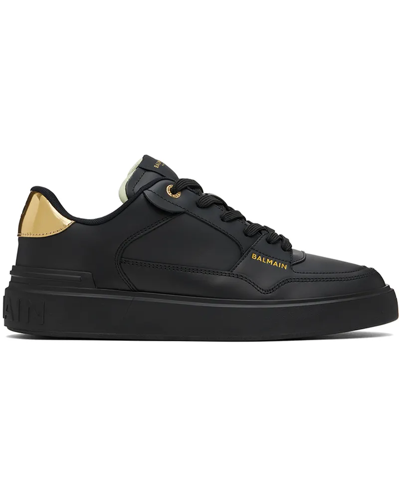 Balmain Black B-Court Flip Calfskin Sneakers Ead