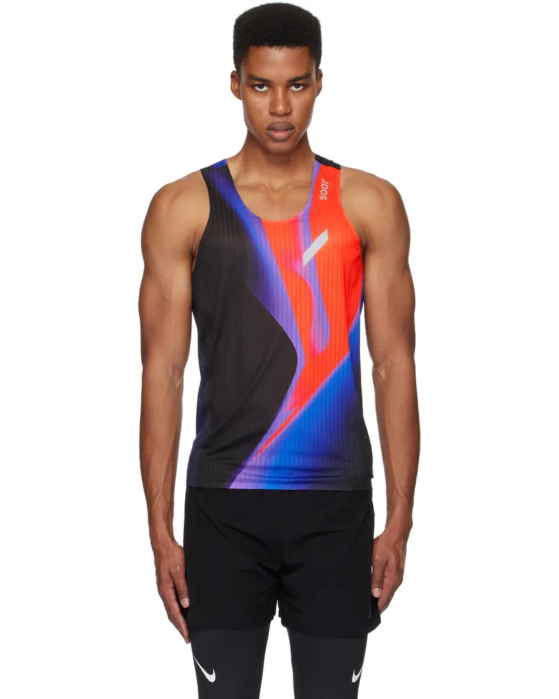 Soar Running Black & Red Race Tank Top Black