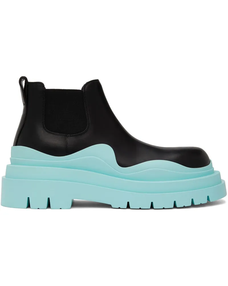 Bottega Veneta Black & Blue Tire Chelsea Boots 1334