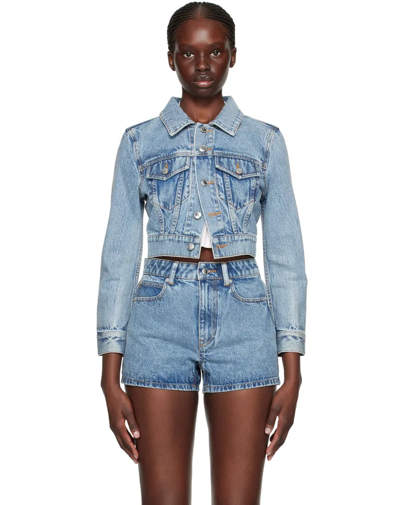 Alexander Wang Blue Hotfix Denim Jacket 486