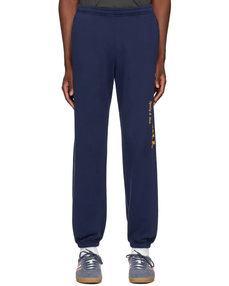 SPORTY & RICH Navy 'California' Sweatpants Navy