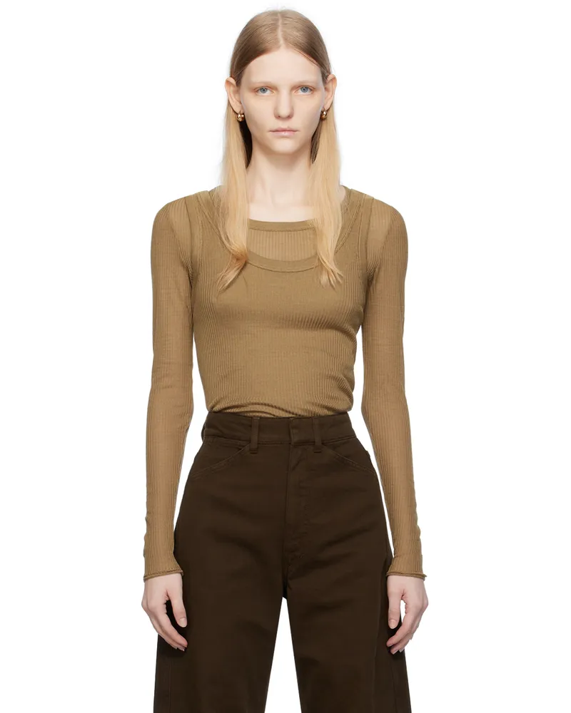 Christophe Lemaire Khaki Seamless Tank Top Gr649