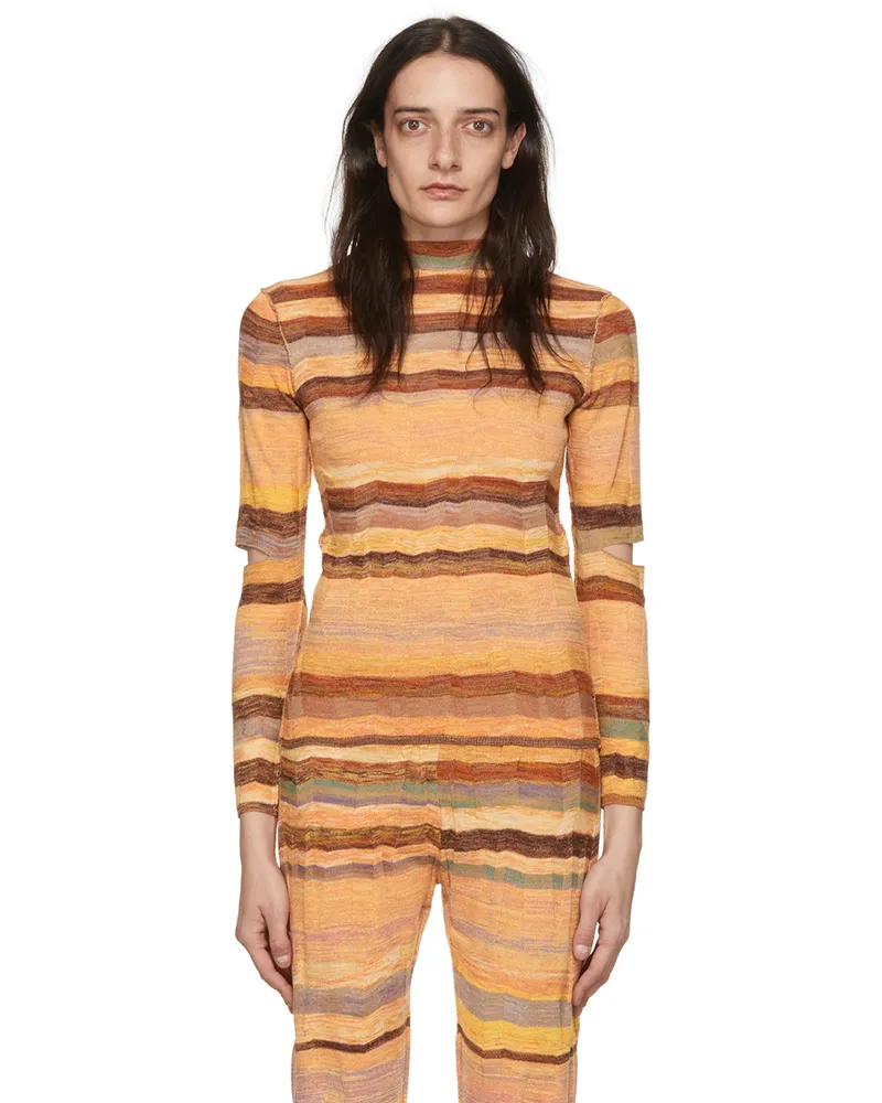 PERVERZE Orange Cotton Sweater Orange