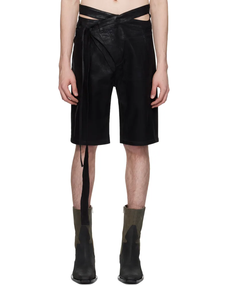 OTTOLINGER SSENSE Exclusive Black Signature Wrap Denim Shorts Black