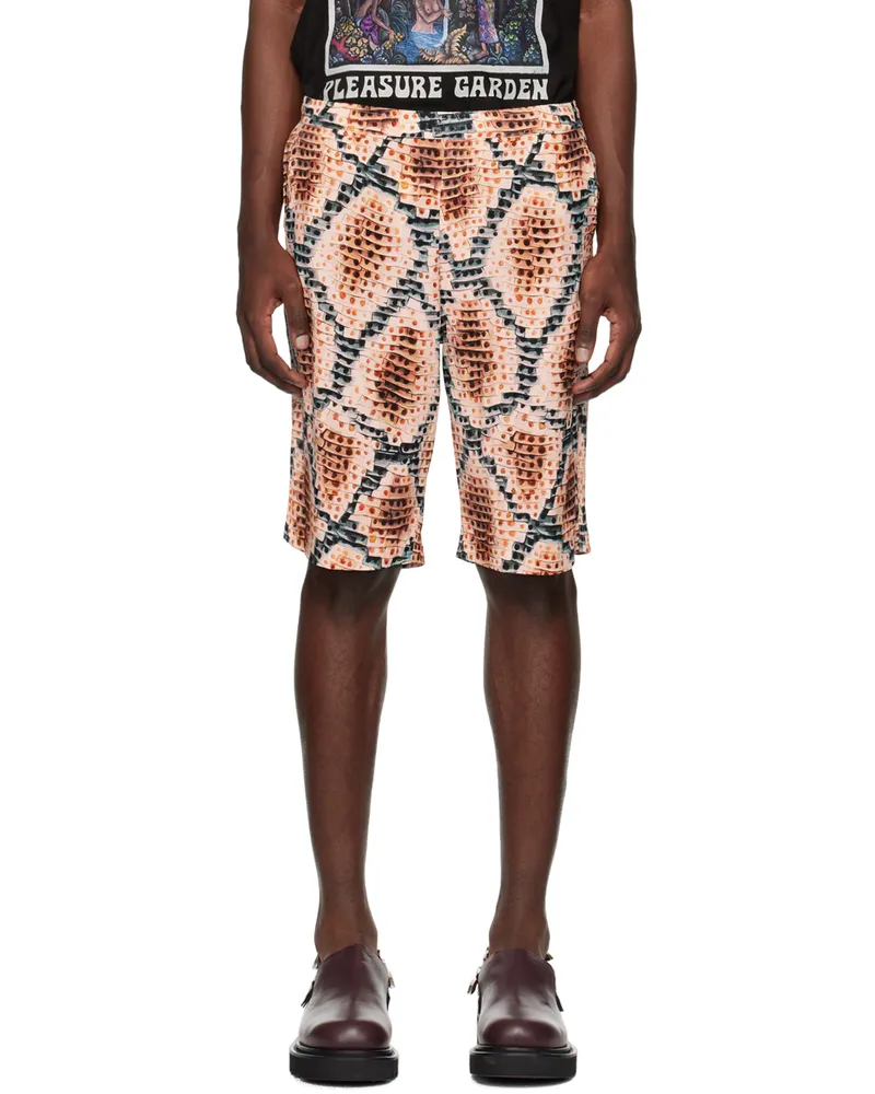 ENDLESS JOY Tan Snake Shorts Tan