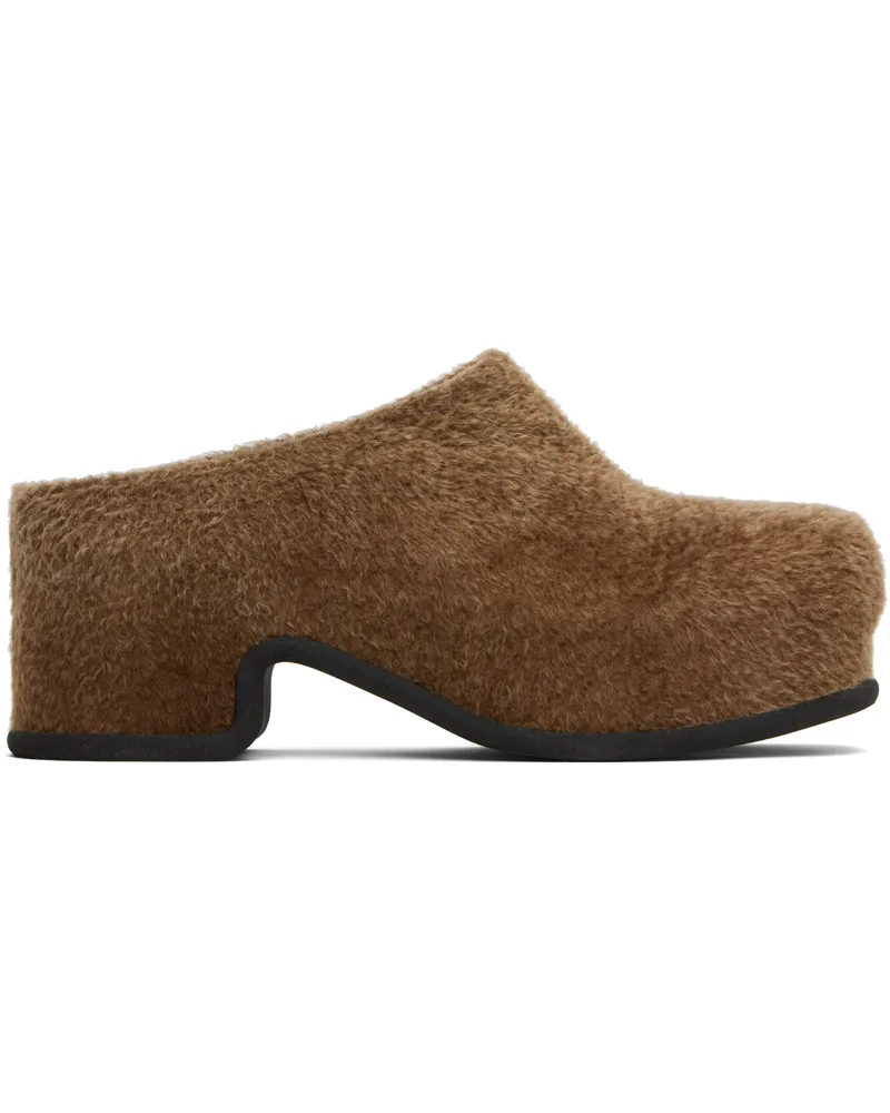 Dries van Noten Brown Shearling Slip-on Loafers 704