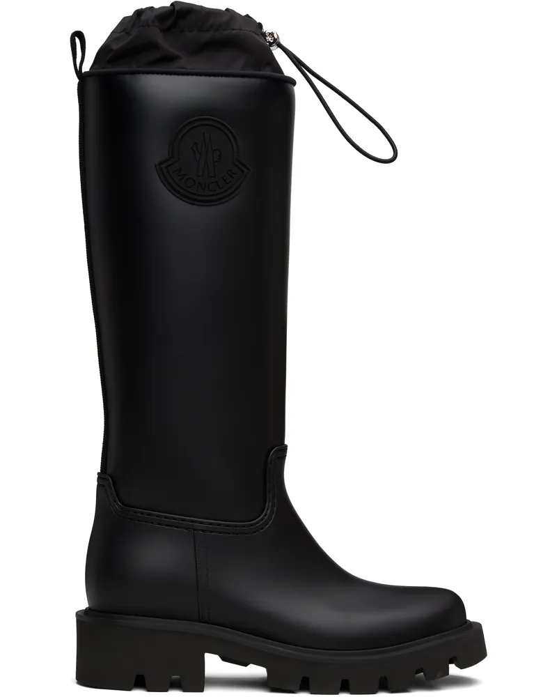 Moncler Black Kickstream High Rain Tall Boots 999