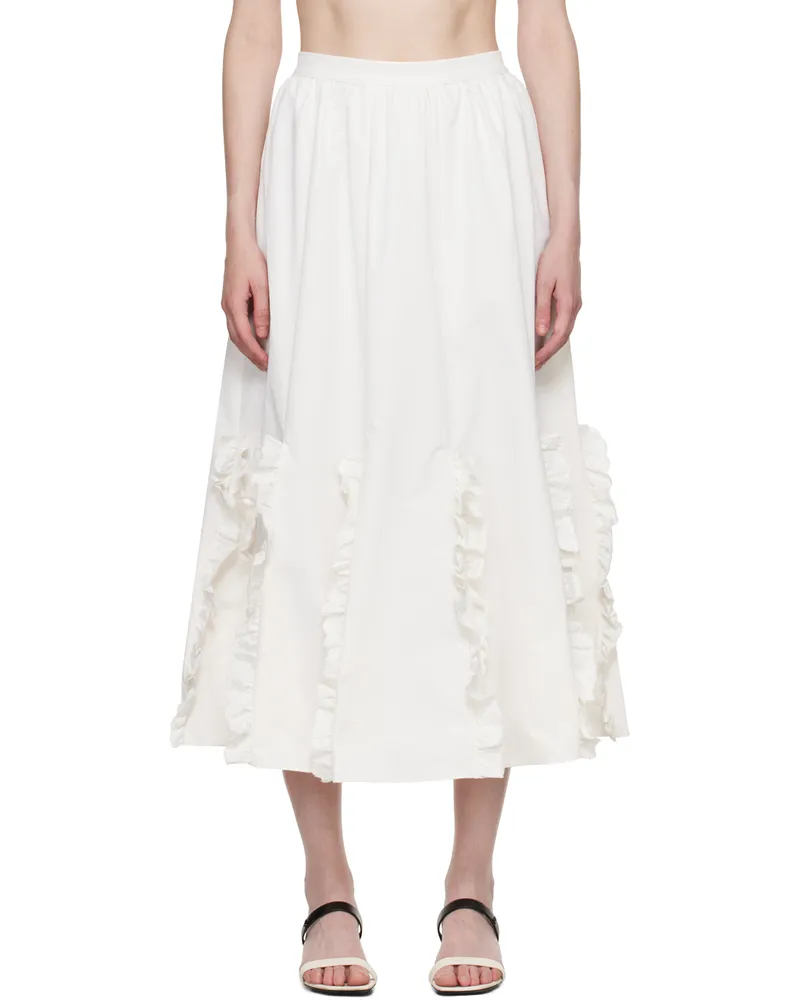 Kika Vargas White Lorella Midi Skirt White