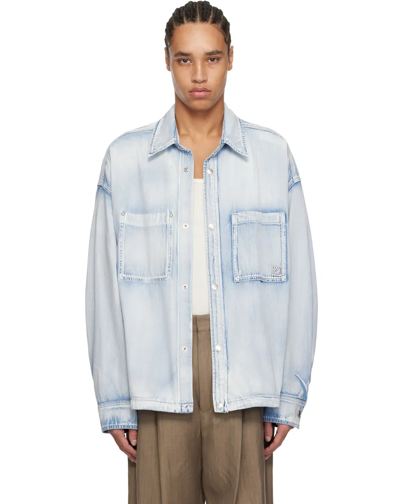 Wooyoungmi Blue Washed Denim Shirt Blue991l