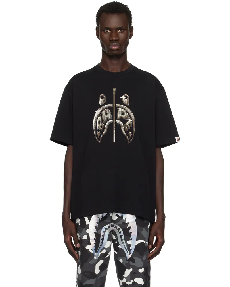 BAPE Black Mad Shark Photo Print Relaxed Fit T-shirt Blk-black