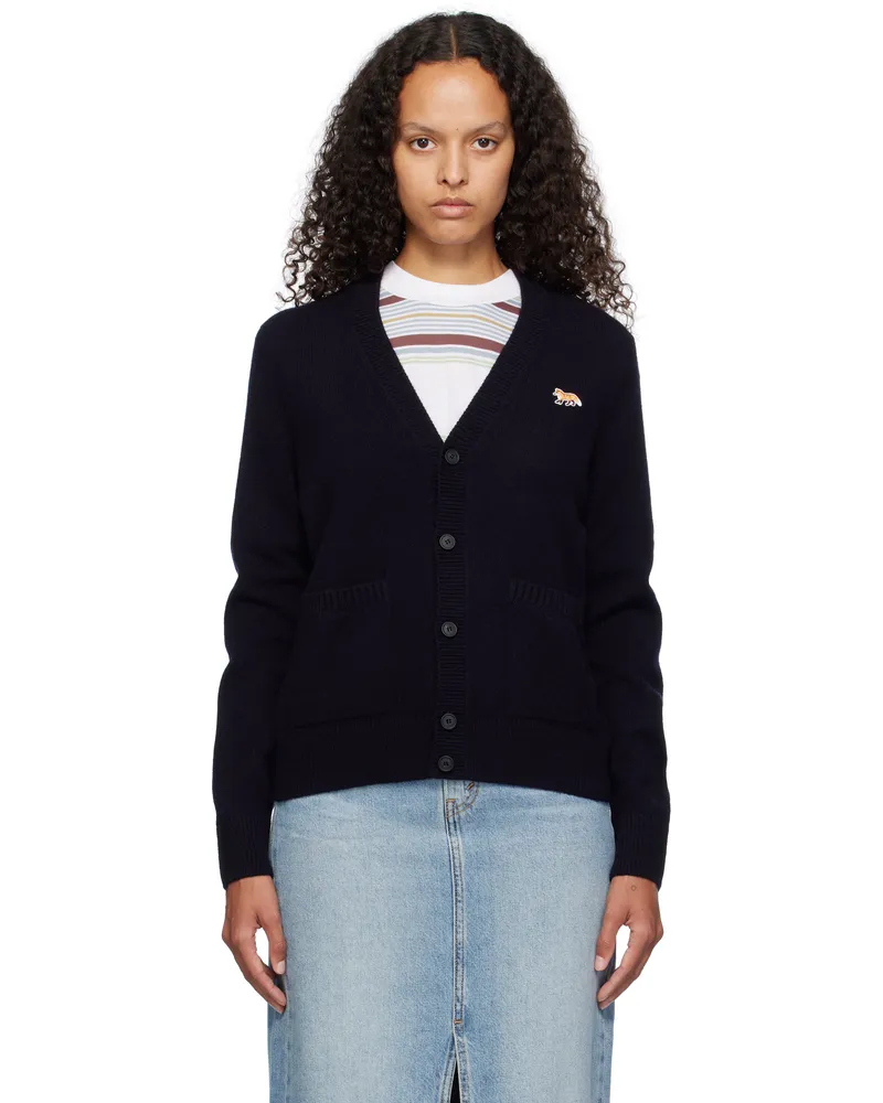 Kitsuné Navy Baby Fox Patch Boxy Cardigan P480