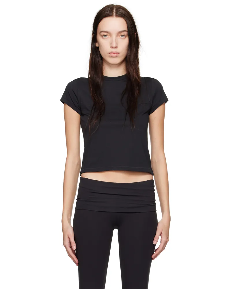 SKIMS Black Relaxed Tees Shrunken T-shirt Onyx