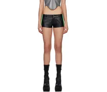 Black Devon Faux-Leather Shorts