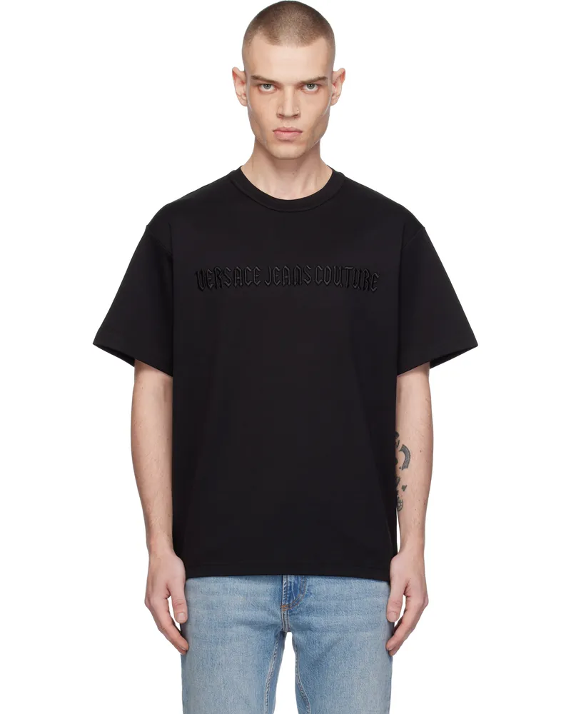 Versace Jeans Black Logo Line Goth T-shirt E899-black