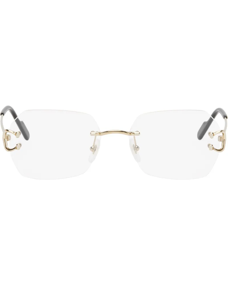 Cartier Gold 'Signature C de Cartier' Glasses Gold-gold-trnsprnt