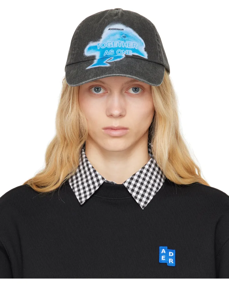 Adererror Black Faded Denim Cap Black