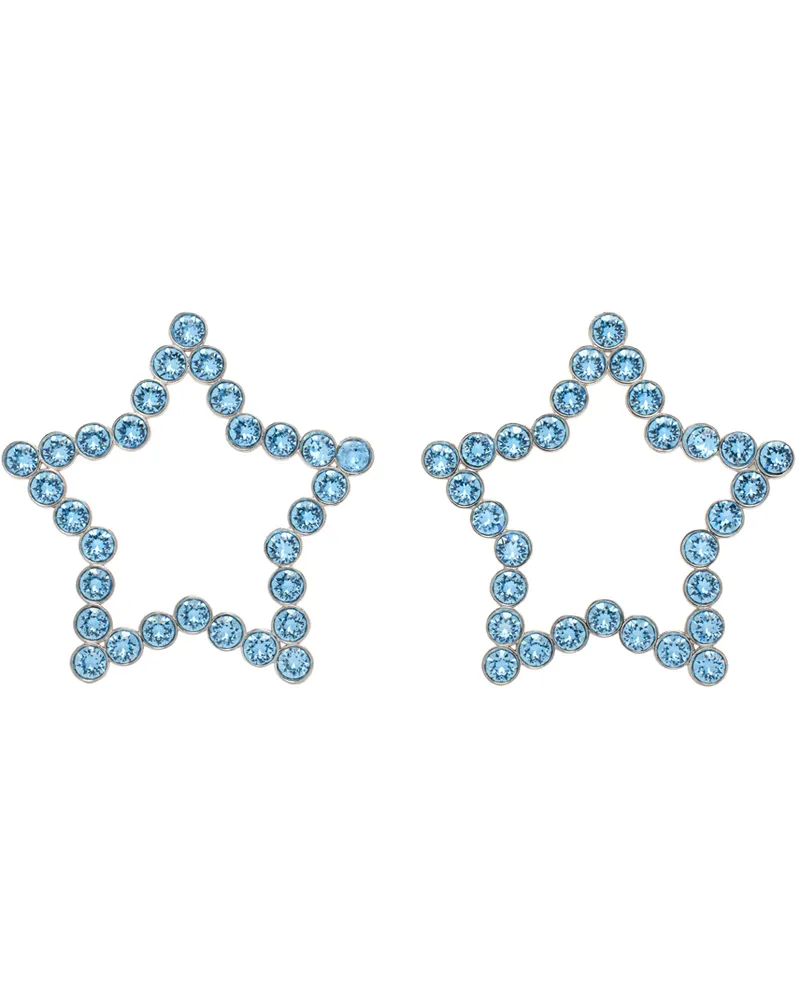 SafSafu Silver & Blue Star Earrings Pink
