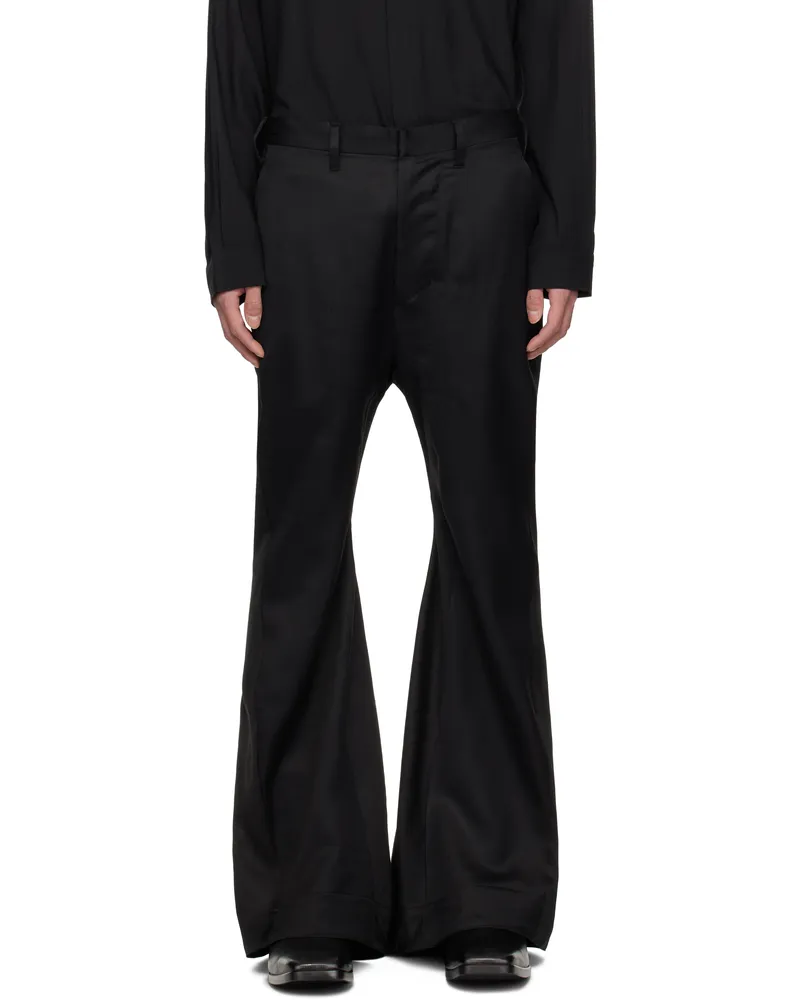 Julius Black Flared Jet Trousers Black