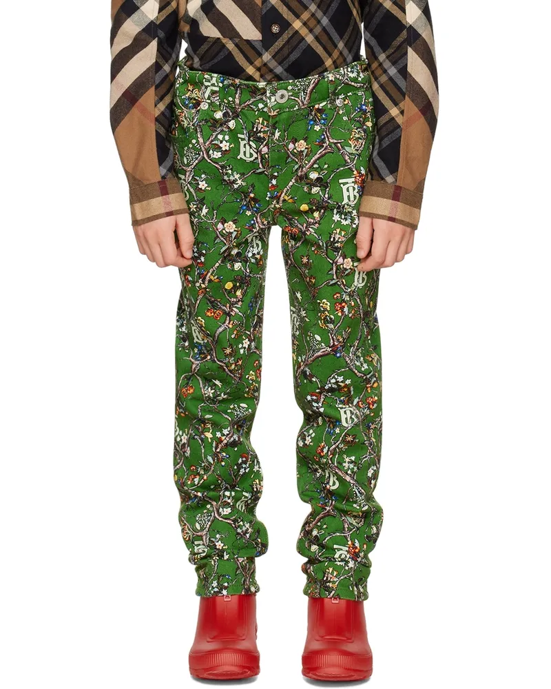 Burberry Kids Green Monogram Jeans Ivy